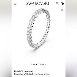 Matrix Vittore ring, Round cut, White, Silver-tone NWT/In Box